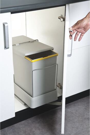 Pelikan Trash Can Rail Automatic 40cm Plastic 14+14Lt Light Gray
