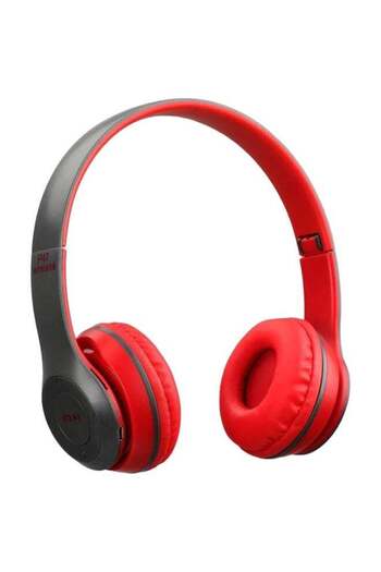 Generic P47 Bluetooth Wireless Over The Head Headphones Red/Black