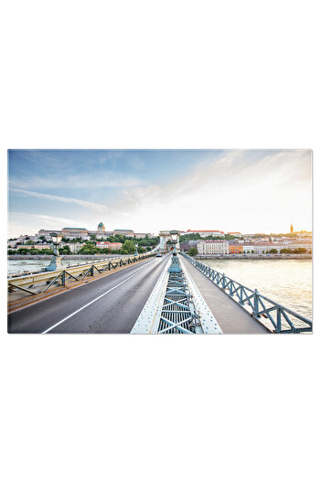 StoryGift Romania Canvas Painting Budapest City Chain Bridge, Urban Architecture, Danube, European Capital