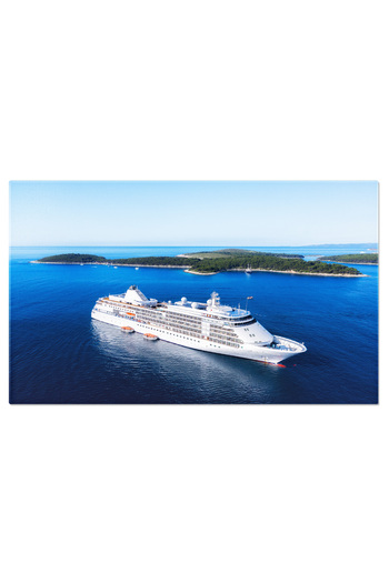 StoryGift Romania Canvas Painting 40 x 25CM View of Croatia with a Cruise Ship Croatia, travel, view of STG