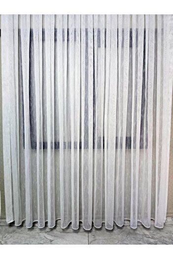 BBB Dot Line Patterned Stylish Tulle Curtain Ecru 1 E 3 Pleated Et5003Santuk