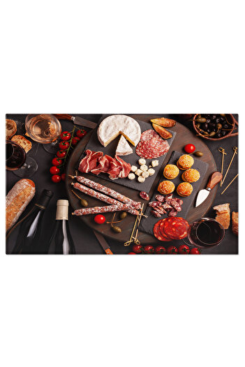 StoryGift Romania Canvas Print: Mediterranean Dinner, Prosciutto And Cheeses, Delicious Appetizer