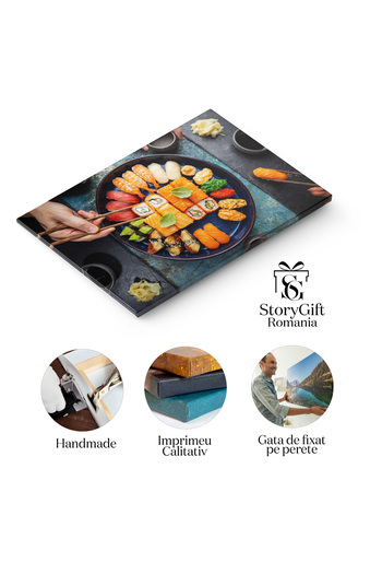 StoryGift Romania Canvas Print - Delicacies of Japanese Cuisine - Sushi and Sashimi