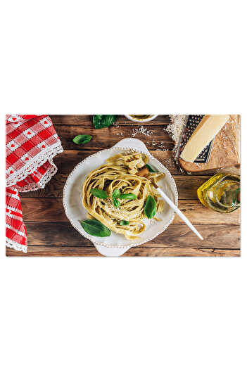 StoryGift Romania Canvas Print - Delicious Italian Snacks: Pasta With Pesto Sauce and Fresh Ingredients