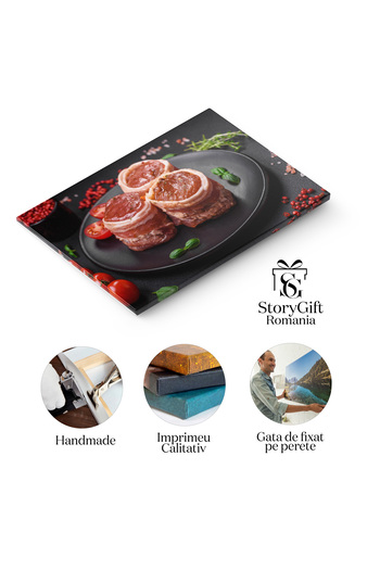 StoryGift Romania Canvas Print: Bacon Wrapped Meat Rolls - Delicious, Grilled, Roasted