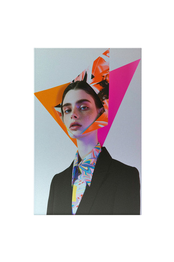 StoryGift Romania Tablou Canvas Portret De Om Cu Chipul În Forme Neregulate Și Colorate- Frumusețea Abstractului