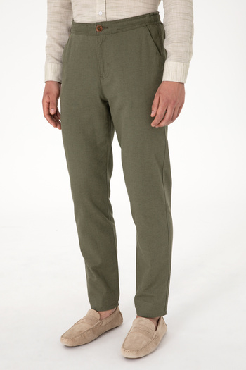 U.S. Polo Assn. Men's Dark Khaki Canvas Trousers 50300997-Vr111