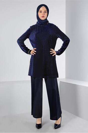 Alvina Wrinkled Look Velvet Tunic 43442