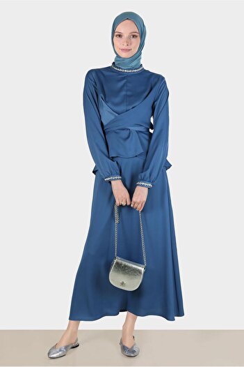 Alvina Satin Double Skirt Set - Cross Tied 30280