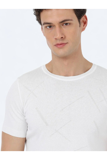 Kip Ecru Crew Neck - Jacquard Knitwear Design