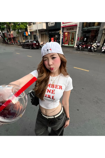DEEFWEAR Number One Girl Printed Trend Printed Crop Top