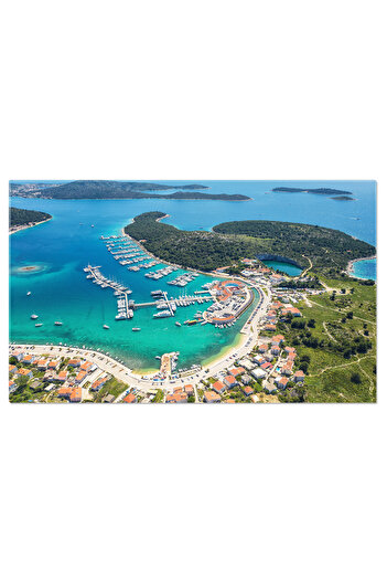 StoryGift Romania Canvas Print - Croatia Marina: Beaches, Architecture and Relaxation