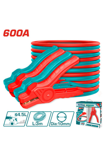 TOTAL 600a 10mm-3m car jumper cable