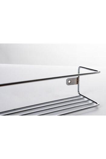 Jusso Multi-Purpose Single Tier Shelf Spice Rack Metal Spice Stand Kitchen Shelf Chrome