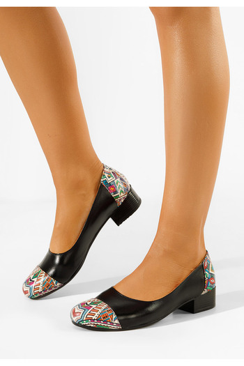 B T Shoes Černé kožené lodičky Romina V2