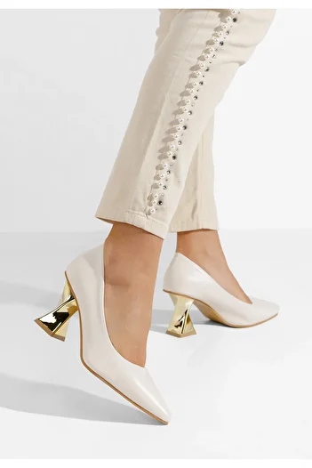 B T Shoes Béžové lodičky Rociana