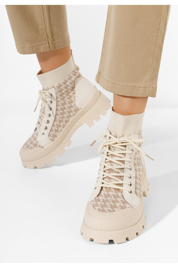 B T Shoes Béžové kotníkové tenisky Zendoria