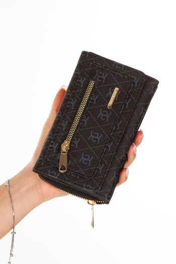 Newish Women's Leather Monogram Patterned Card Holder and Wallet