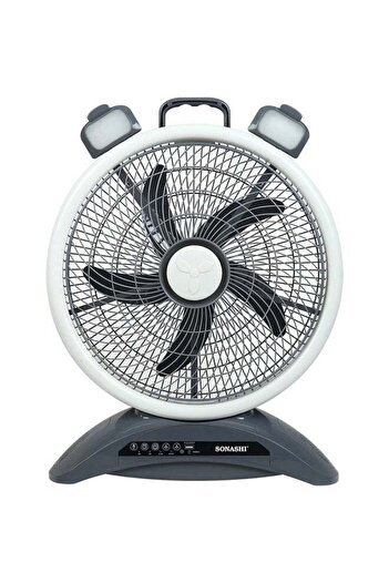 sonashi 14" Rechargeable Fan - Remote Control with LED Light | 3 Speed Settings - Low/Medium/High | USB Char