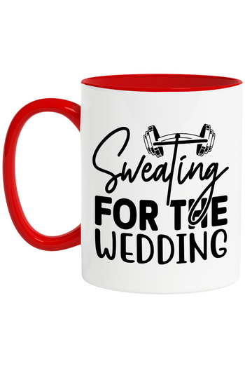 StoryGift Romania Mug for those who train at the gym for a wedding with a message in English with M, with, left