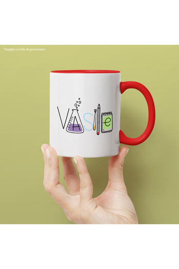 StoryGift Romania Mug With Name Vasile, and Funny Message, Curious, Sociable, Galagio, 330ml, Ceram, With,STG.