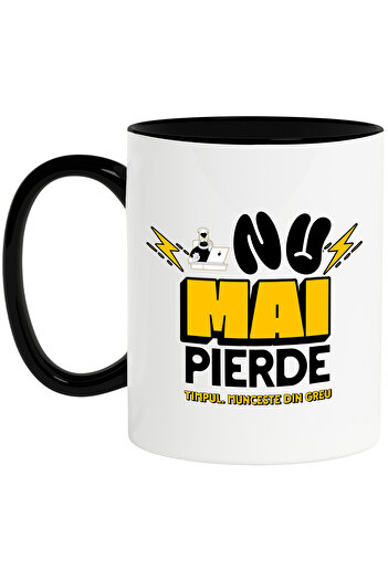 StoryGift Romania Cana Mesaj Motivational Nu Mai Pierde Vreme Munceste Barbat la birou Computer, 3, Cu ,STG
