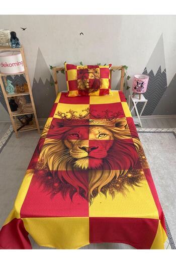 dekomingo Yellow Red Lion Patterned Baby and Children's Room Pike Set