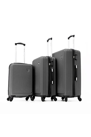 Take Off Hardshell Trolley 3 Pieces (20", 24", 28")-D.GREY