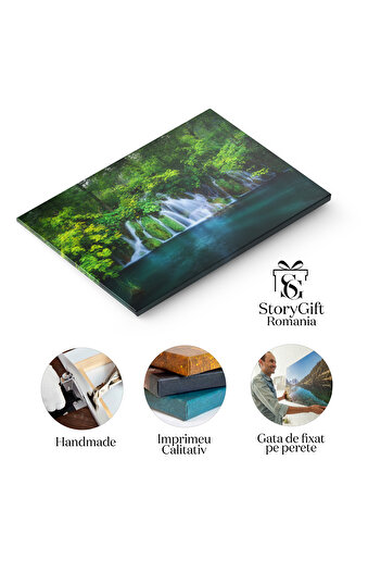 StoryGift Romania Canvas Painting 140 x 90CM - Landscape at Plitvice Lakes, Croatia: Traveling through Nature, STG.