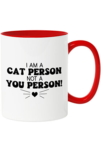 StoryGift Romania Mug for those who love cats and who put them first with Red Handle, With M,STG.