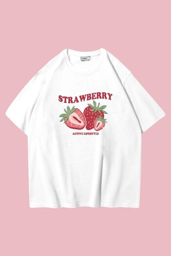 Carpe Watercolor Strawberry Oversize T-Shirt