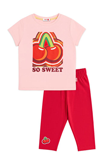 Haribo Girl's Pink/Fuchsia Combed Cotton Tights Suit