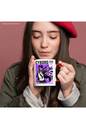 StoryGift Romania Cyborg Robot Man Mug. Harmonizing humanity and technology, 330ml, Ceramic with, With, STG.