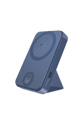 Promate PowerMag-Trio Power Bank with MagSafe Support and Wireless Apple Watch Charging - Navy