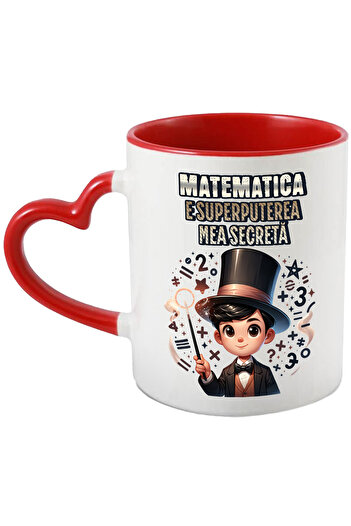 StoryGift Romania Cana Matematica e superputerea mea secreta scoala copii, 330ml, Ceramica cu Mane, Cu ,STG