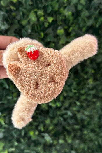 TAKIŞTIR Brown Color Teddy Bear Figured Plush Latch Buckle