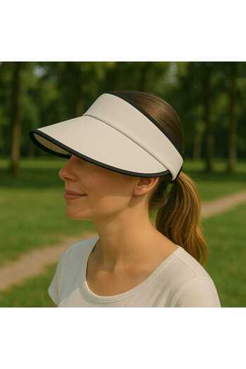 WOHOME Women's Wide Brim Visor Hat Uv Protective Visor - Striped