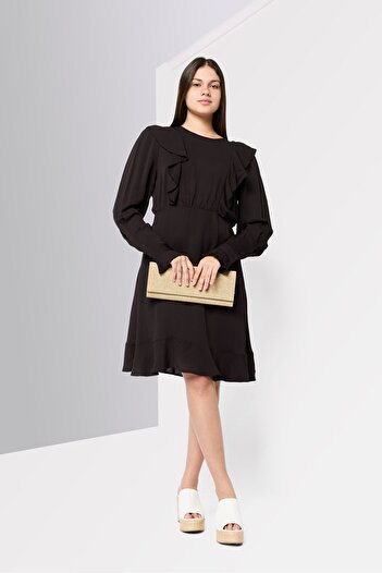 Scotch & Soda Women Plain A-Line Dress, Black