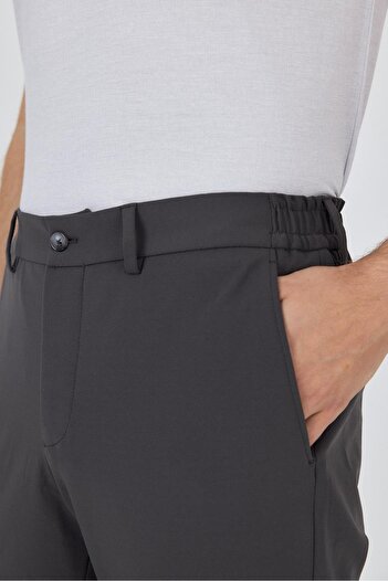İmza Koyu Antrasit Esnek Yandan Cepli Casual Slim Fit Jogger Pantolon 1003250162