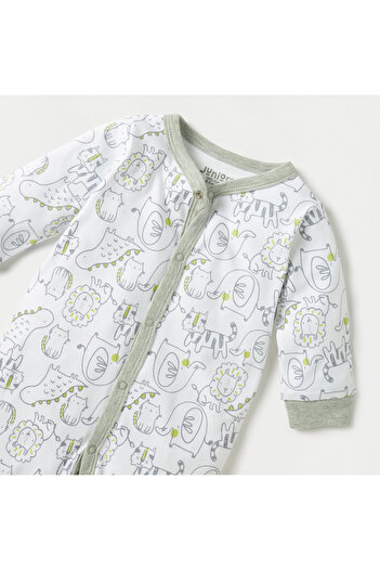 Juniors All-Over Print Sleepsuit with Long Sleeves