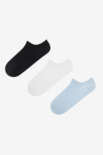 Penti Ribbed Blue Black Sneaker Socks