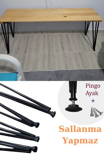 Evnalia Metal Pipe Foot Log Table Dresuar Coffee Table Nesting Leg 40 cm (4 Pieces)