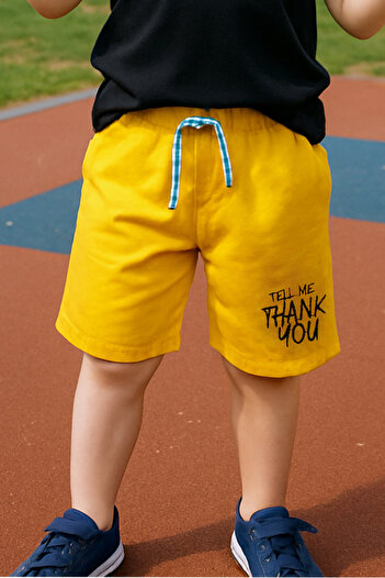 HÇM Boy's Shorts with Pocket Solid Color Text Printed E34