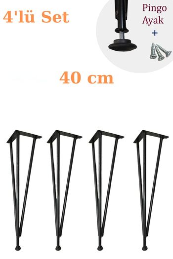 Evnalia Metal Pipe Foot Log Table Dresuar Coffee Table Nesting Leg 40 cm (4 Pieces)