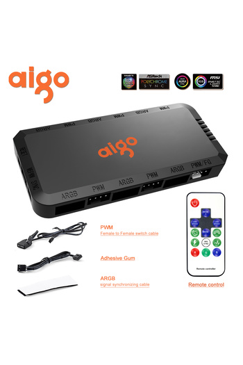 Choice1 وحدة تحكم APC1 Aigo AM12PRO RGB مقاس 120 مم مع مروحة هيكل كمبيوتر PWM مقاس 12 سم باللون الأبيض