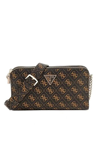 Guess Eco Erica Status Cro Women Brown Shoulder Bag Hweqg951012-Bnl