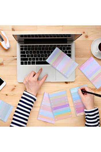 fulina 6 Pack to Do List Sticky Notes, Self Adhesive Planner Checklist, 50 Sheet/Pads, Morandi Colors