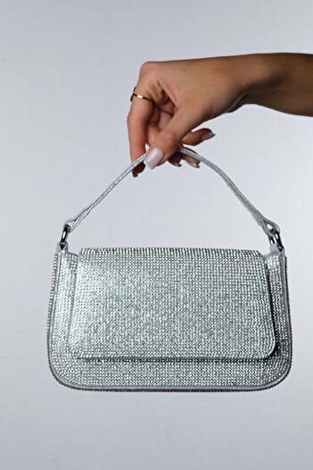 LuviShoes Vi̇al Silver Stone Women's Evening Dress Bag