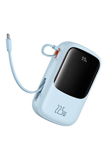 Baseus Baterie externă cu afișaj digital, tip 20000mAh, 20W, cu cablu USB-C, 3A, Q-C, pow Pro, albastră