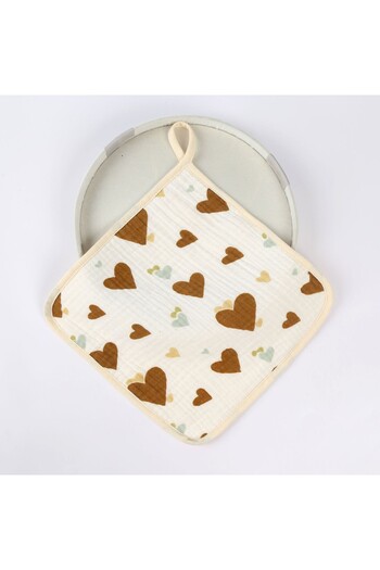 Flippy Absorbent Towel, Flippy, Cotton, 25 x 25 cm, Heart Model, with Hanger, Brown